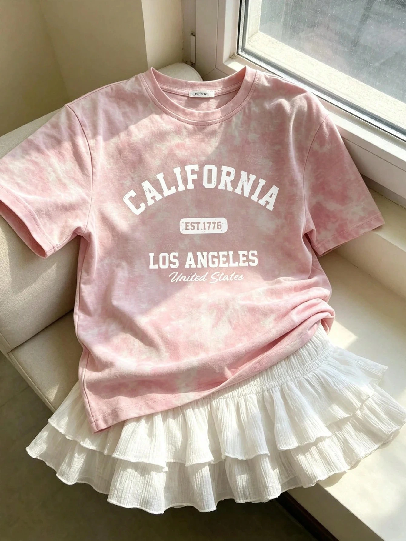 T-shirt à manches courtes col rond rose pour femme, 100% coton tricoté, couleur unie, décontracté, respirant, à porter au printemps